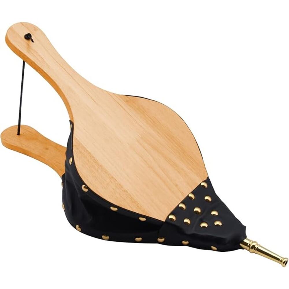 Fireplace Bellow Pump Wood Air Blower Camping BBQ Grill Chimney Hanging Strap
